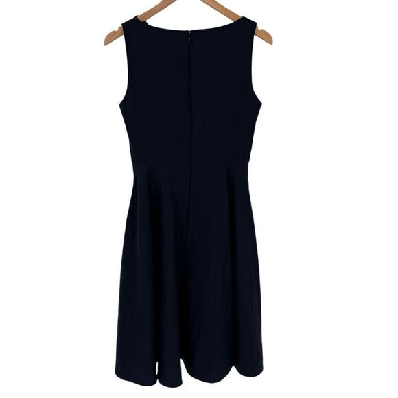 COS Lyocell Linen Sleeveless Fit & Flare Knee Length Dress Navy Blue Women 6 - Picture 4 of 8